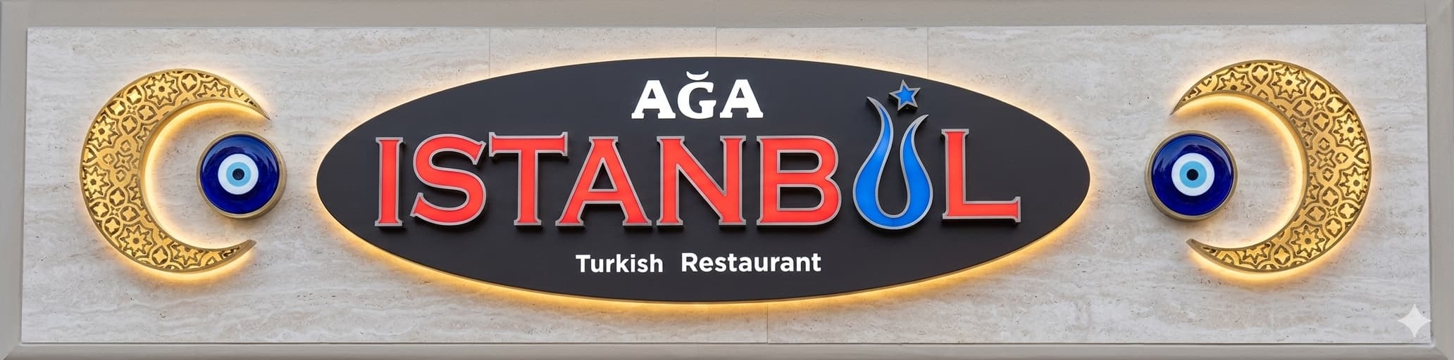 Aga Istanbul Restaurant Storefront Sign
