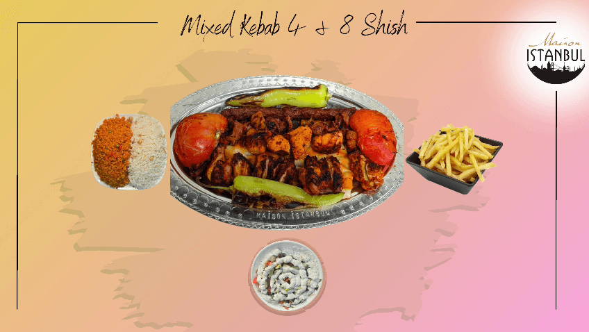 Mixed Kebab (4 skewers / 8 skewers) - Aga Istanbul Dish Portfolio Photo